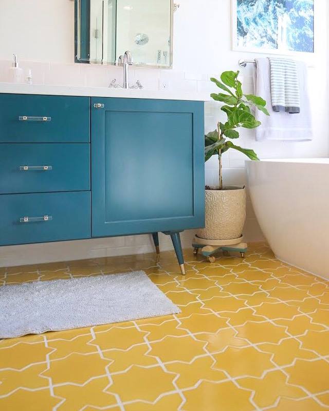 Yellow Color Glazed Ceramic Bathroom Tiles
