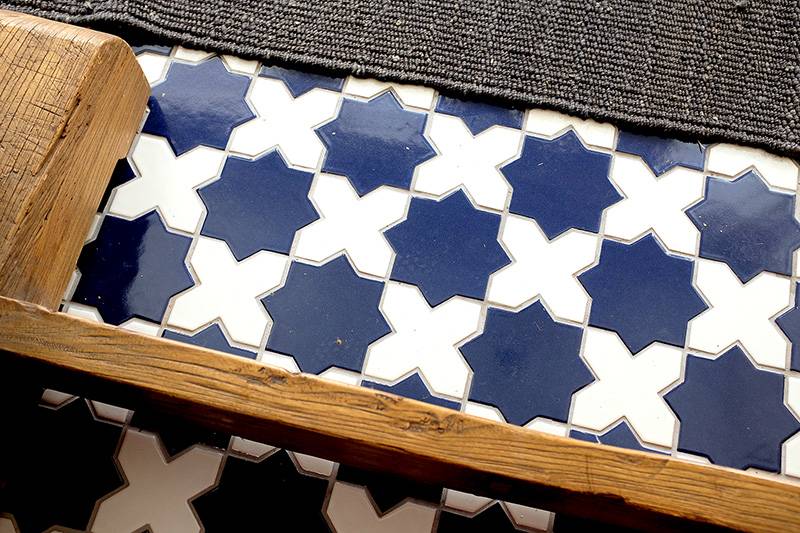 Star and cross ceramic mosaic white floor tiles patterns