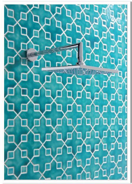Star and cross ceramic glazed mosaic turquoise blue wall tiles