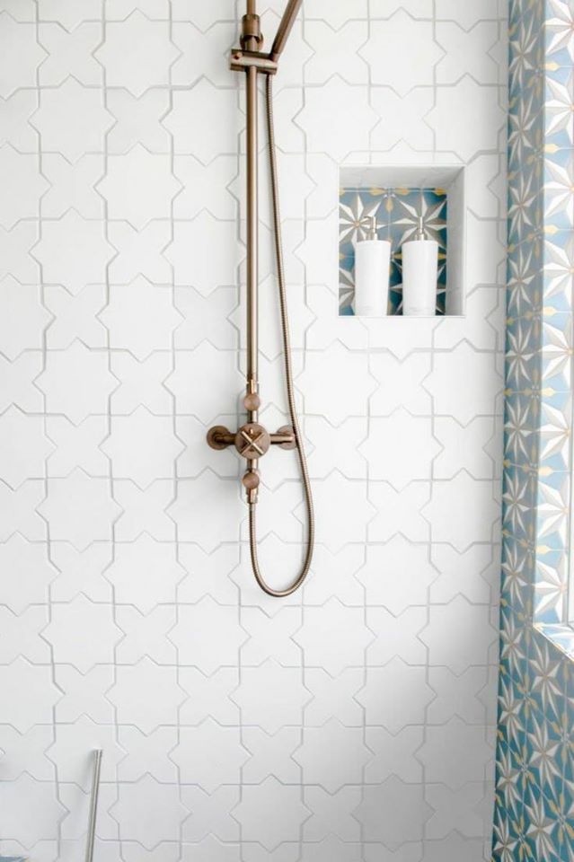 Star and cross ceramic glazed mosaic white bathroom wall tiles