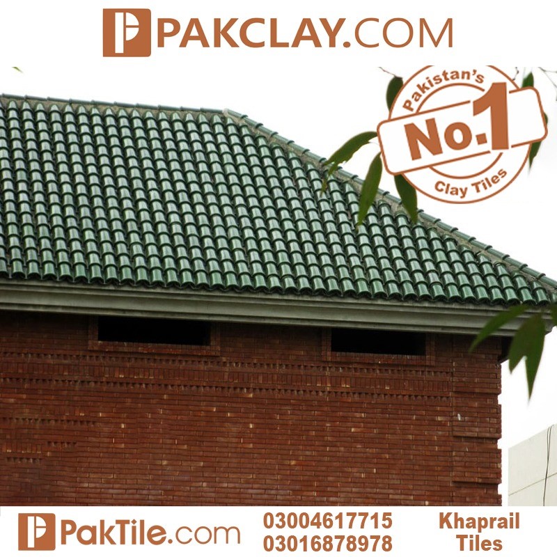Green glazed khaprail tiles factory clay roof tiles
