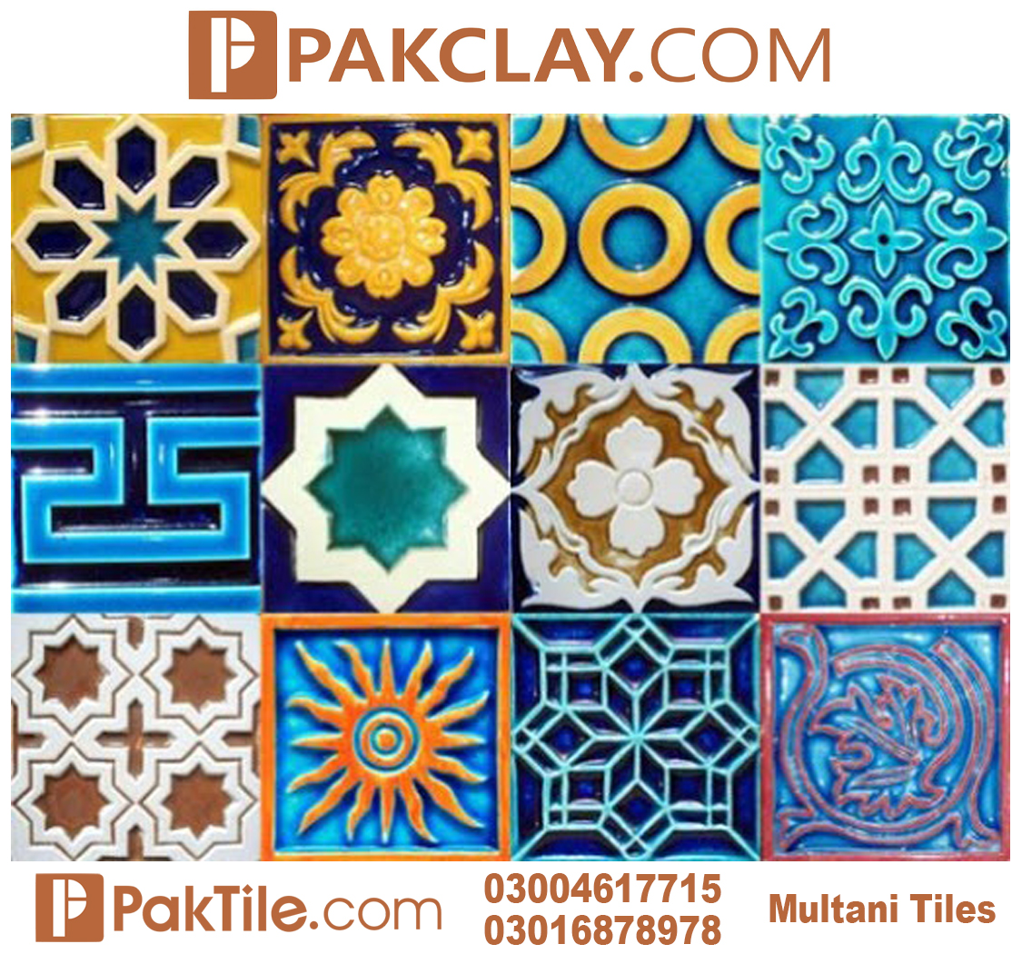 Pak Clay Porcelain Wall Tiles Blue Multani Tiles