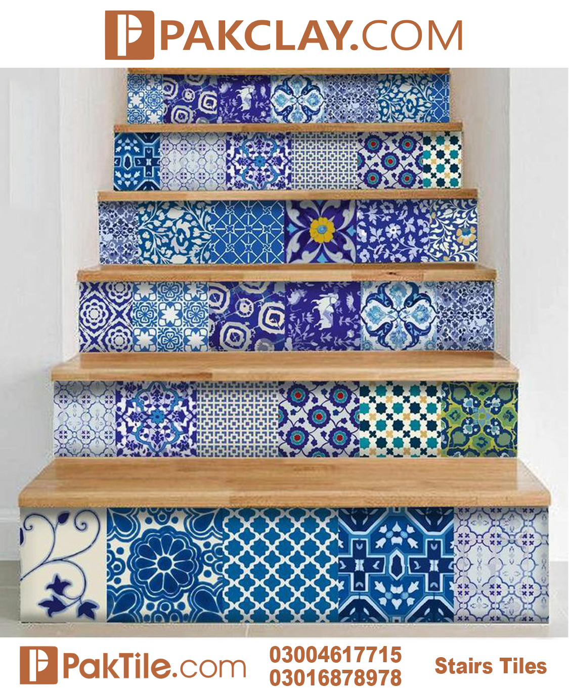 5 Blue Multani Staircase Tiles in Lahore