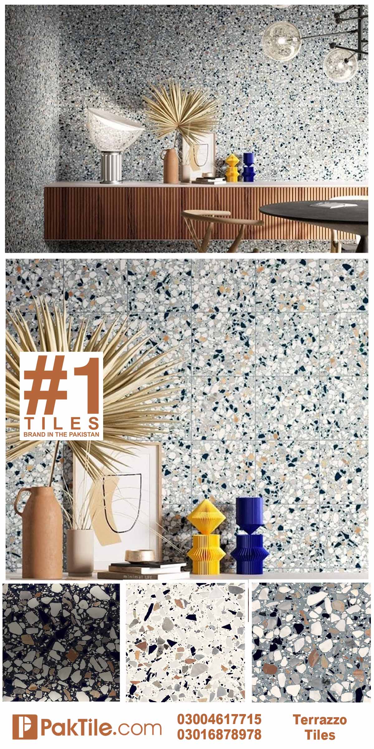 6 Pak Clay Terrazzo Flooring and Wall Bathroom Tiles Design