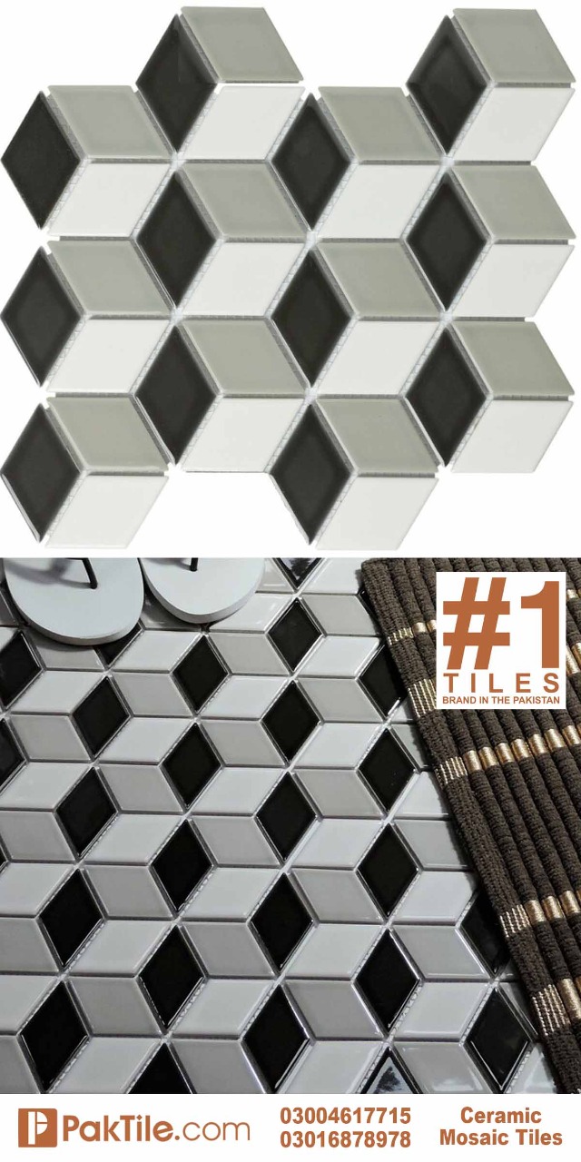 Washroom Tile Colors White Grey and Black