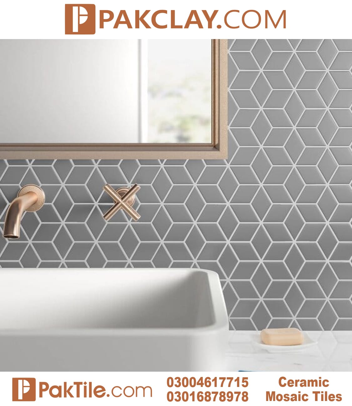 Pak Clay Bathroom Backsplash Mosaic Tile Design