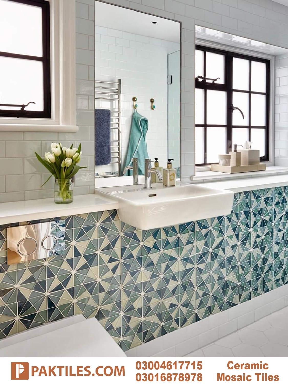 Pak Clay Bathroom Backsplash Mosaic Tiles