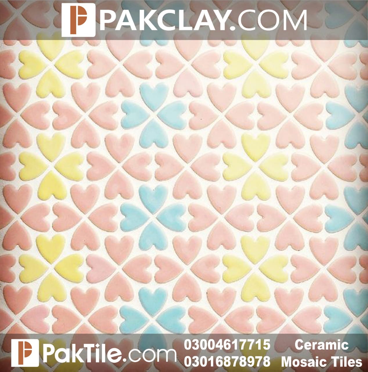 Pak Clay Heart Shape Mosaic Tiles