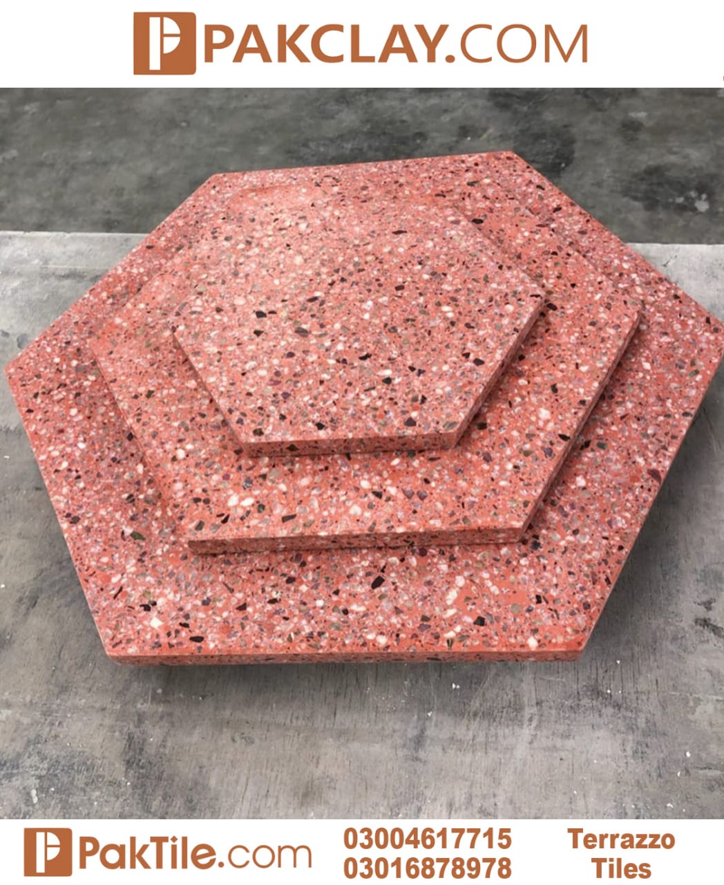 Red Terrazzo tiles Sizes