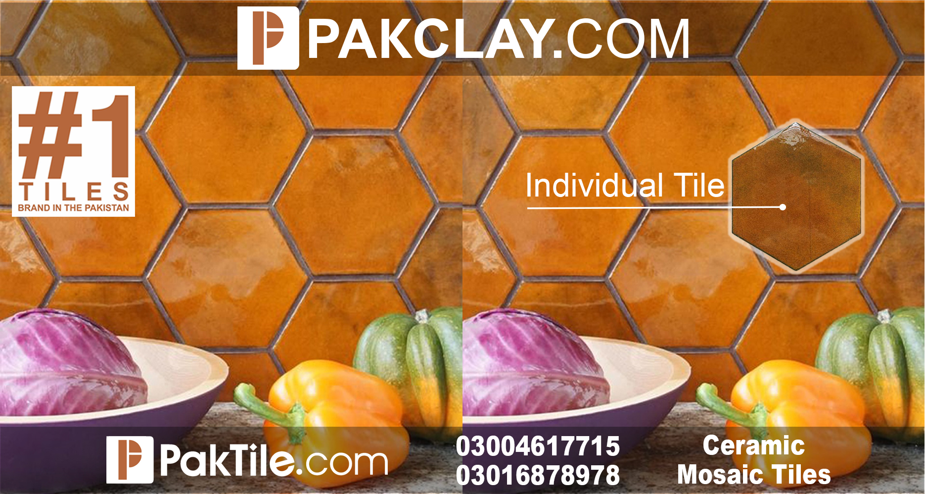 Hexagon Kitchen Ceramic Tiles