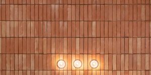 Livingroom terracotta wall tiles design in lahore